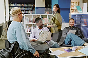 Collaborating in Group Study at University Library