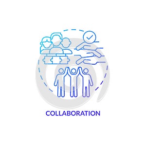 Collaboration blue gradient concept icon