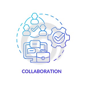 Collaboration blue gradient concept icon
