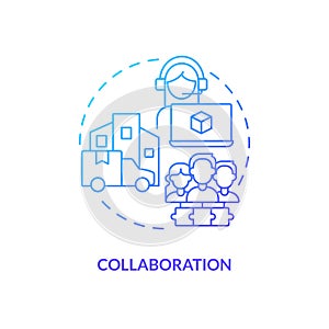 Collaboration blue gradient concept icon