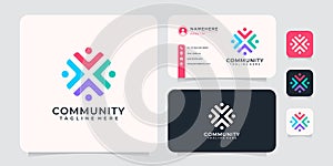 Collaboration community team logo concept for teamwork group