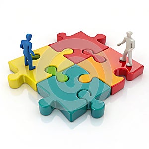 Collaboration 3D illustration