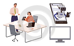 Collaboration Between Employees and AI Robot During Office Task Management