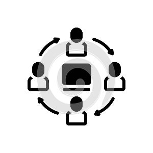 Black solid icon for Collaboration, copartnership and teamwork