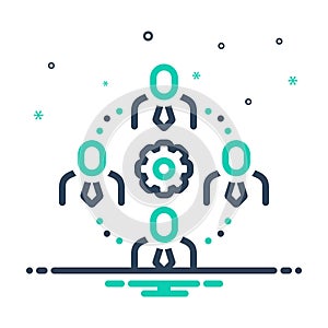 Mix icon for Collaboration, copartnership and association