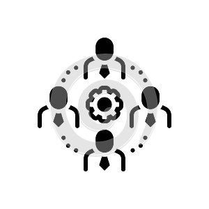 Black solid icon for Collaboration, copartnership and teamwork