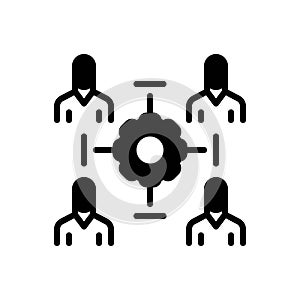 Black solid icon for Collaboration, copartnership and teamwork