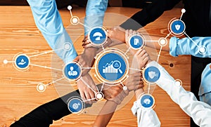 Collaboration and Innovation in Management: Diverse Hands Joining Together for Success with Technology-Driven Solutions photo