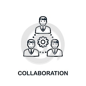 Collaboration line icon. Thin style element from business administration collection. Simple Collaboration icon for web design,