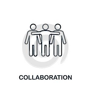 Collaboration line icon. Thin style element from business administration collection. Simple Collaboration icon for web design,