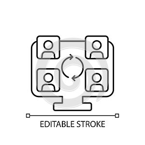 Collaboration online tools linear icon