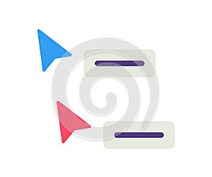 Collaboration realtime cursor single isolated icon with flat style