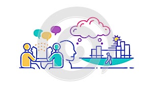 Collaboration and Teamwork, Cloud Computing, vector design Generative AI