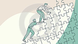 Collaboration and Teamwork Puzzle Solution, vector design Generative AI
