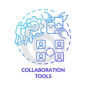 Collaboration tools blue gradient concept icon
