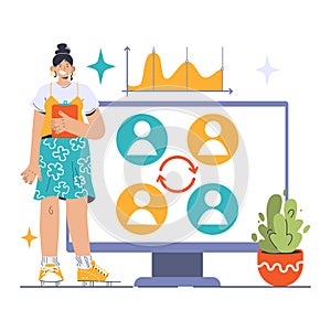 Collaboration Tools concept. Flat vector illustration