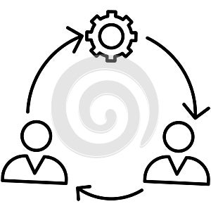 Collaboration vector icon in glyph style