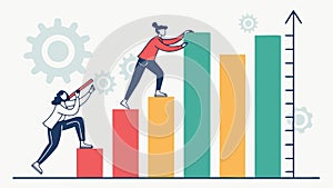 Collaborative Business Growth and Progress, vector design Generative AI