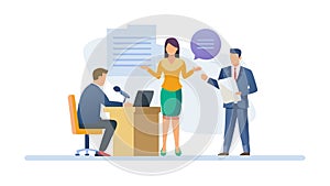 Collaborative Business Team Sharing Documents, vector design Generative AI