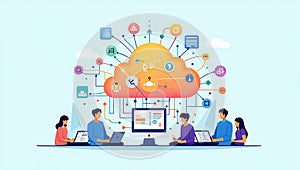 Collaborative cloud computing with users and interconnected digital elements