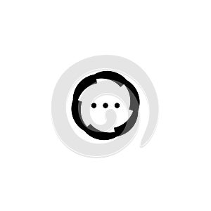 Collaborative Design Chat icon logo and abstract suitable to symbolize technology business, conversational logo, premium logo.