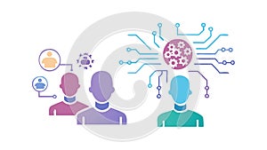 Collaborative Digital Learning and Networking, vector design Generative AI