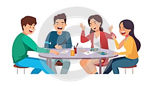 Collaborative Group Study Vector: Teamwork Learning Environment Art, vector design Generative AI