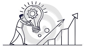 Collaborative Idea Development Vector, Innovation Growth Strategy, vector design Generative AI