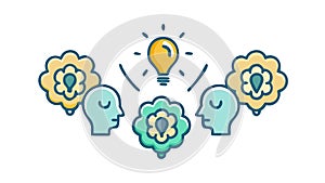 Collaborative Idea Generation Brainstorming Icon, vector design Generative AI