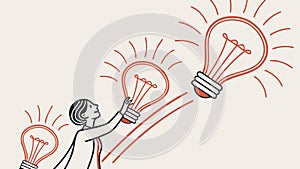 Collaborative Idea Generation with Glowing Lightbulbs Vector, vector design Generative AI