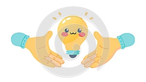 Collaborative Idea Generation with Lightbulbs, vector design Generative AI