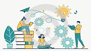 Collaborative Innovation Creative Problem-Solving Team. vector design Generative AI