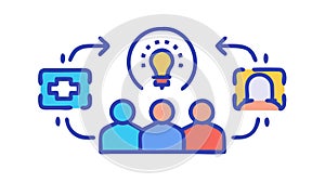 Collaborative Innovation: Teamwork and Idea Generation for Problem Solving, vector design Generative AI