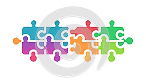 Collaborative Jigsaw Puzzle Pieces Logo Concept, vector design Generative AI