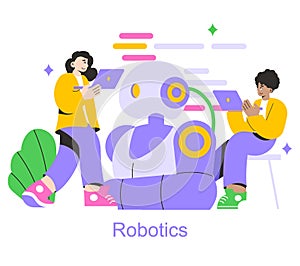 Collaborative Learning. Flat Vector Illustration