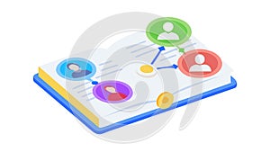 Collaborative Learning Network Concept, vector design Generative AI