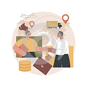 Collaborative logistics abstract concept vector illustration.