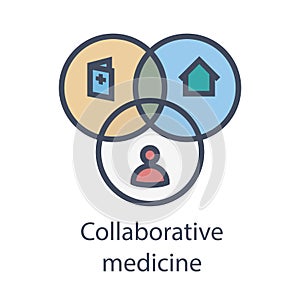 Collaborative medicine - EHR, PHR, or EMR - doctors, patients, a photo