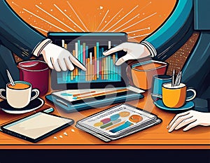 Collaborative Meeting Table with Presentation