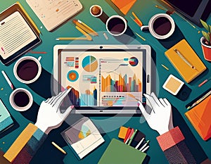 Collaborative Meeting Table with Presentation