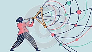 Collaborative Network Building Vector Concept People and Technology, vector design Generative AI