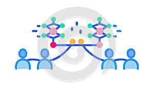 Collaborative Network Icon: Teamwork Communication, vector design Generative AI
