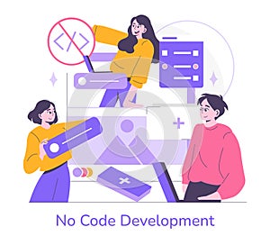 Collaborative No Code Development Vector