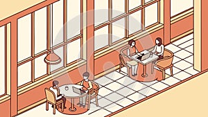 Collaborative Office Work Environment Vector, vector design Generative AI