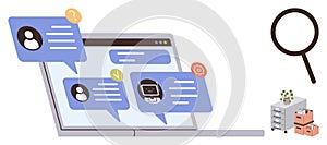 Collaborative Online Communication and Data Analysis with Search and Organization Elements