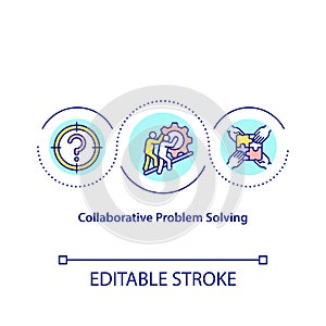 Collaborative problem solving concept icon