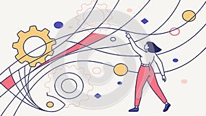 Collaborative Problem-Solving with Data Elements, vector design Generative AI