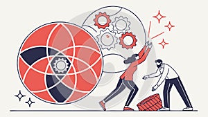 Collaborative Problem-Solving and Interconnected Innovation, vector design Generative AI