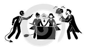 Collaborative Problem Solving. Overcoming Challenges and Teamwork, vector design Generative AI