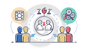 Collaborative Problem Solving Teamwork Icon Design, vector design Generative AI